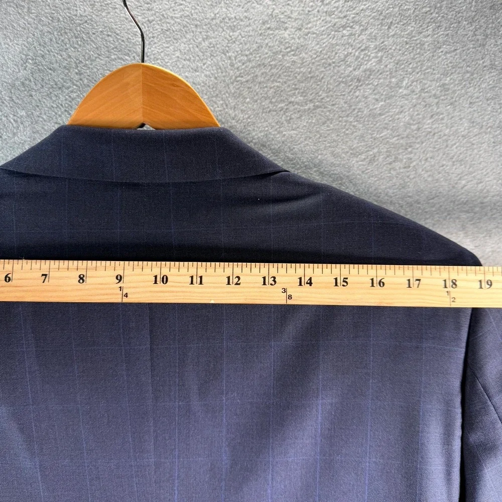 Brooks Brothers Saxxon 1818 Regent Blazer Mens 42RW36 Navy Checkered Notch Lapel